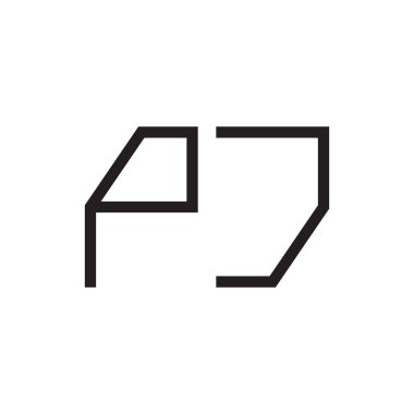 pj ilk harf vektör logo simgesi