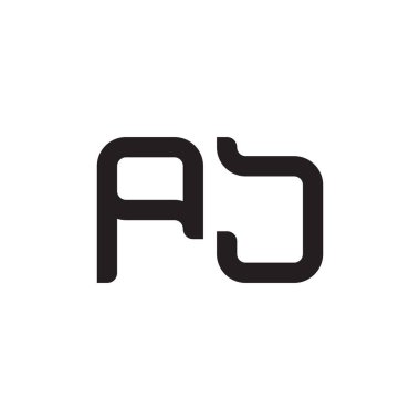 pj ilk harf vektör logo simgesi