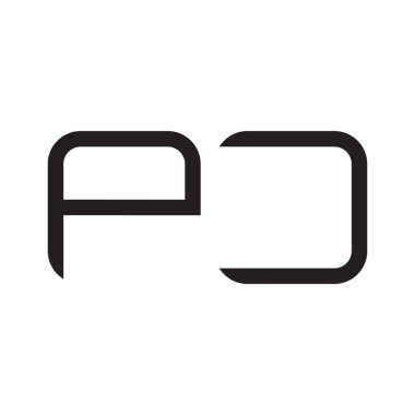pj ilk harf vektör logo simgesi
