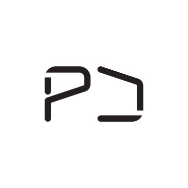 pj ilk harf vektör logo simgesi
