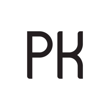 pk ilk harf vektör logo simgesi
