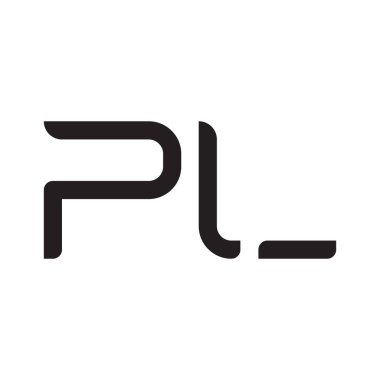 pl ilk harf vektör logo simgesi