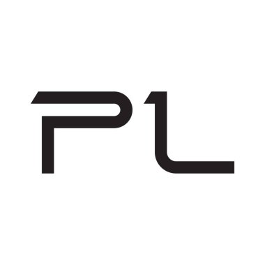 pl ilk harf vektör logo simgesi