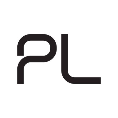 pl ilk harf vektör logo simgesi