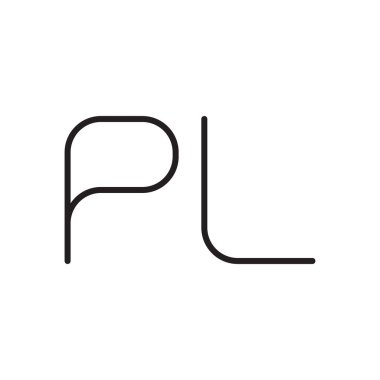 pl ilk harf vektör logo simgesi