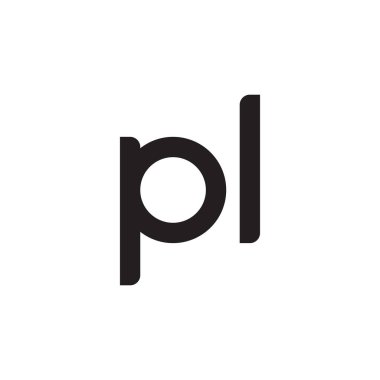 pl ilk harf vektör logo simgesi