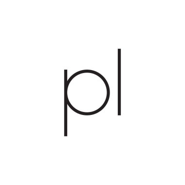 pl ilk harf vektör logo simgesi