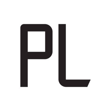 pl ilk harf vektör logo simgesi