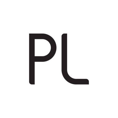pl ilk harf vektör logo simgesi