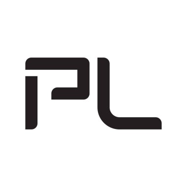 pl ilk harf vektör logo simgesi