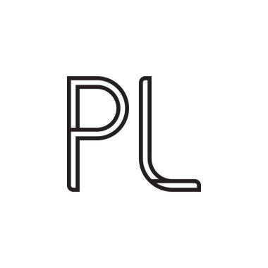 pl ilk harf vektör logo simgesi