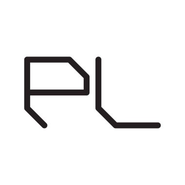 pl ilk harf vektör logo simgesi