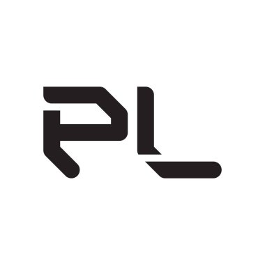 pl ilk harf vektör logo simgesi