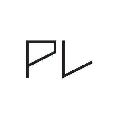 pl ilk harf vektör logo simgesi