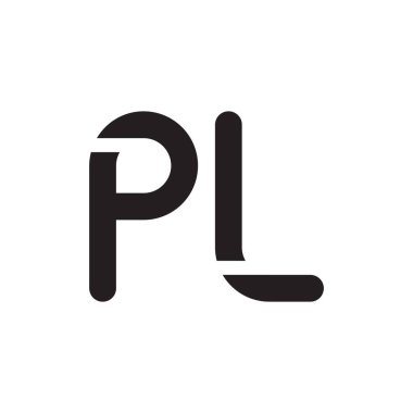 pl ilk harf vektör logo simgesi
