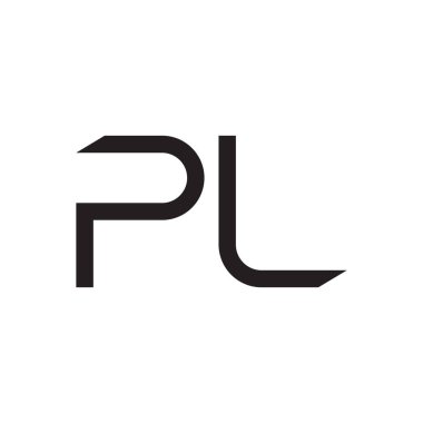 pl ilk harf vektör logo simgesi