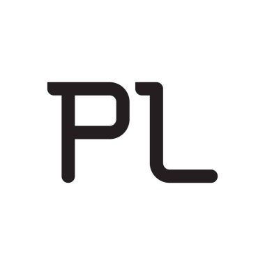 pl ilk harf vektör logo simgesi
