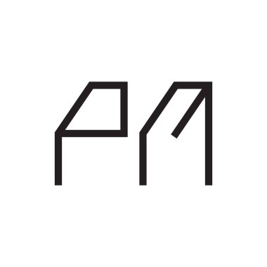 pm ilk harf vektör logo simgesi