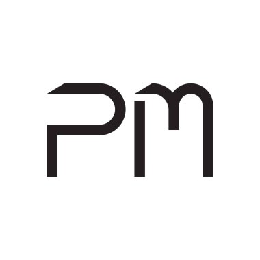 pm ilk harf vektör logo simgesi