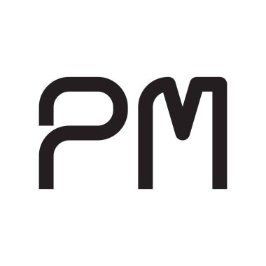 pm ilk harf vektör logo simgesi