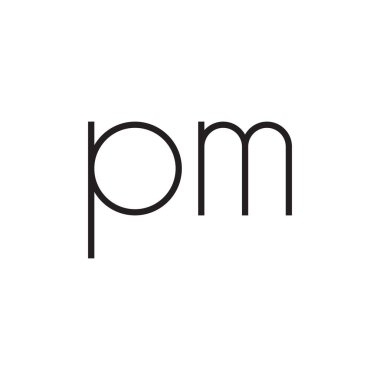 pm ilk harf vektör logo simgesi
