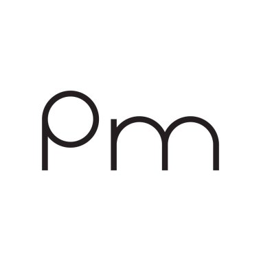 pm ilk harf vektör logo simgesi