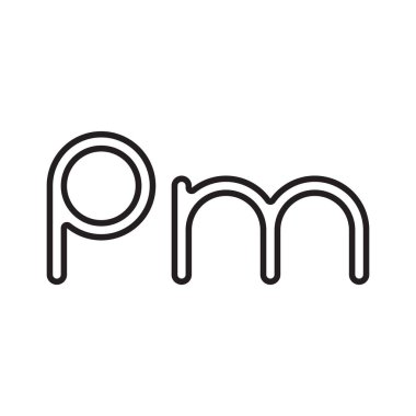 pm ilk harf vektör logo simgesi
