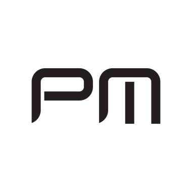 pm ilk harf vektör logo simgesi