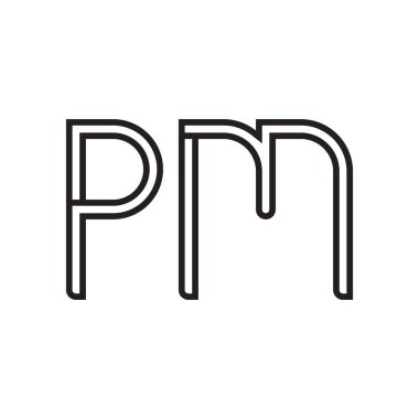 pm ilk harf vektör logo simgesi