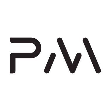 pm ilk harf vektör logo simgesi