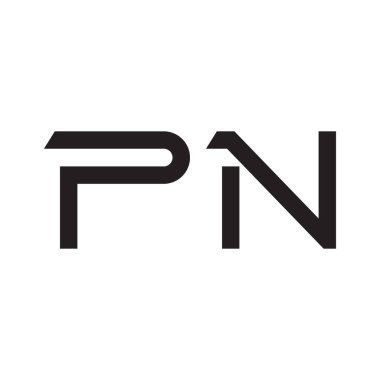 pn ilk harf vektör logo simgesi