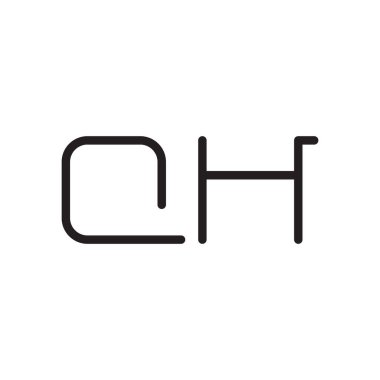 qh ilk harf vektör logo simgesi