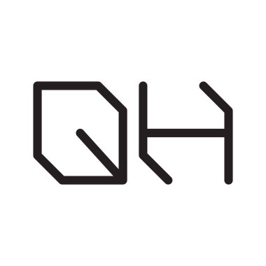 qh ilk harf vektör logo simgesi