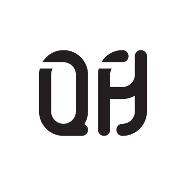 qh ilk harf vektör logo simgesi