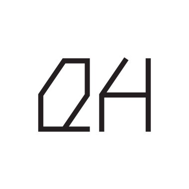 qh ilk harf vektör logo simgesi