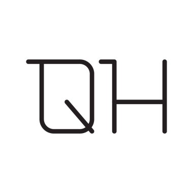 qh ilk harf vektör logo simgesi