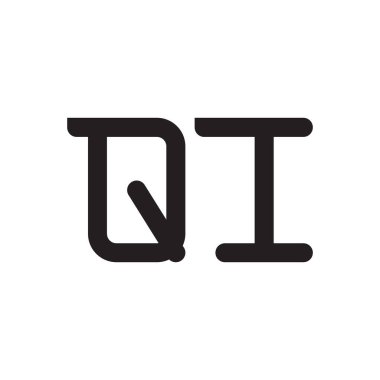 qi ilk harf vektör logosu simgesi