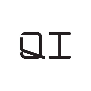 qi ilk harf vektör logosu simgesi
