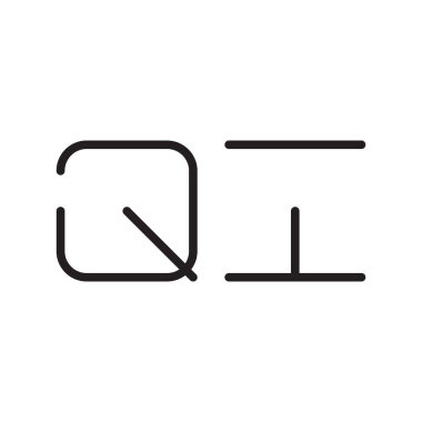 qi ilk harf vektör logosu simgesi
