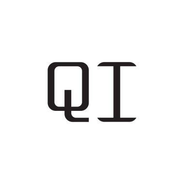 qi ilk harf vektör logosu simgesi