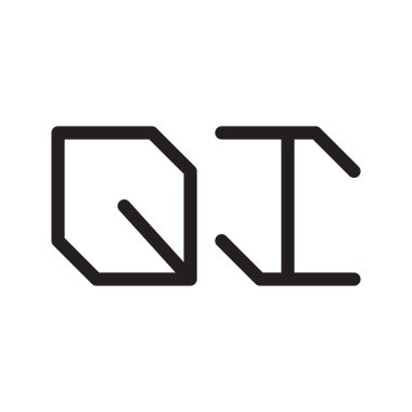 qi ilk harf vektör logosu simgesi