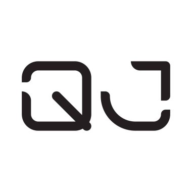 qj ilk harf vektör logo simgesi