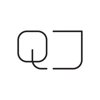 qj ilk harf vektör logo simgesi