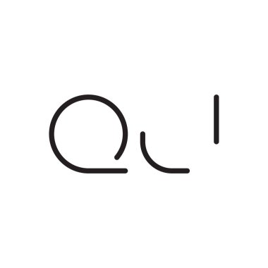 qj ilk harf vektör logo simgesi