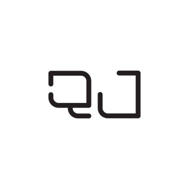 qj ilk harf vektör logo simgesi