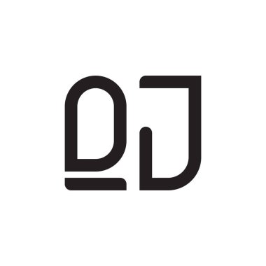 qj ilk harf vektör logo simgesi
