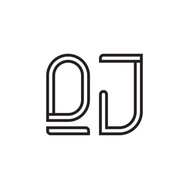 qj ilk harf vektör logo simgesi