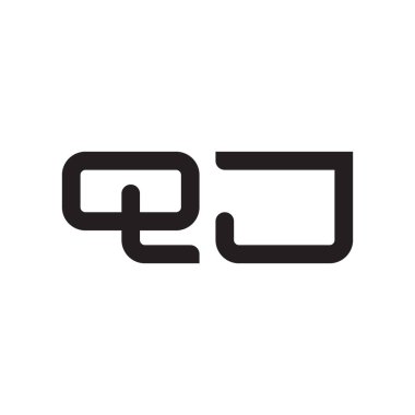 qj ilk harf vektör logo simgesi