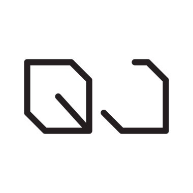 qj ilk harf vektör logo simgesi