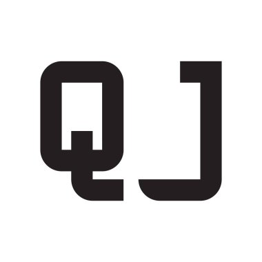 qj ilk harf vektör logo simgesi